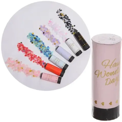 Пневмохлопушка 11 см «Воздушные искры», Розовое золото