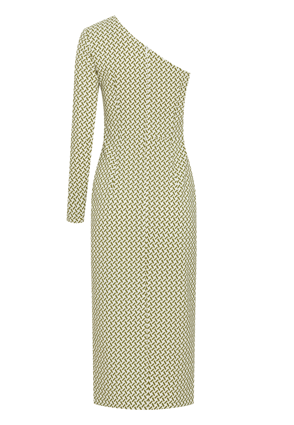 Платье на одно плечо (геометричный принт)