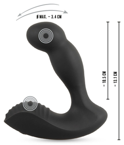 Черный вибростимулятор простаты RC Prostate Massager - 13,1 см.
