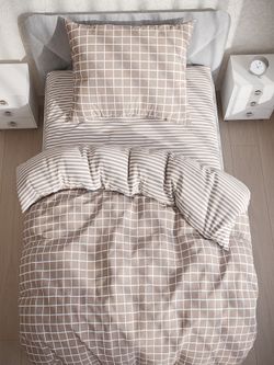 Постельное белье поплин Сказка "Анна/Анна" 1,5-сп Наволочка 50х70 см 1 шт Простынь 150x215 см Пододеяльник 145x215 см