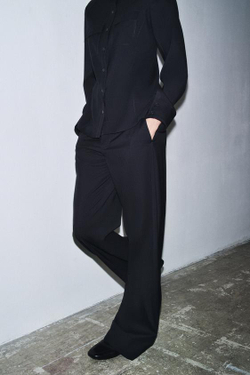 ZARA БРЮКИ ИЗ 100% ШЕРСТИ — ZW COLLECTION, МОРСКОЙ ТЕМНО-СИНИЙ