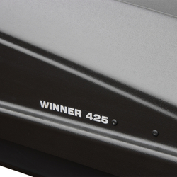 Автобокс на крышу автомобиля "Winner425" двусторонее открывание (черный дастинг) / Евродеталь
