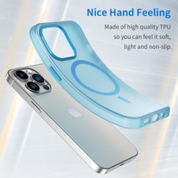 Мягкий чехол светло-синего цвета с поддержкой MagSafe для iPhone 13 Pro Max, серия Frosted Magnetic