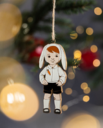 Елочная игрушка Мальчик зайчик