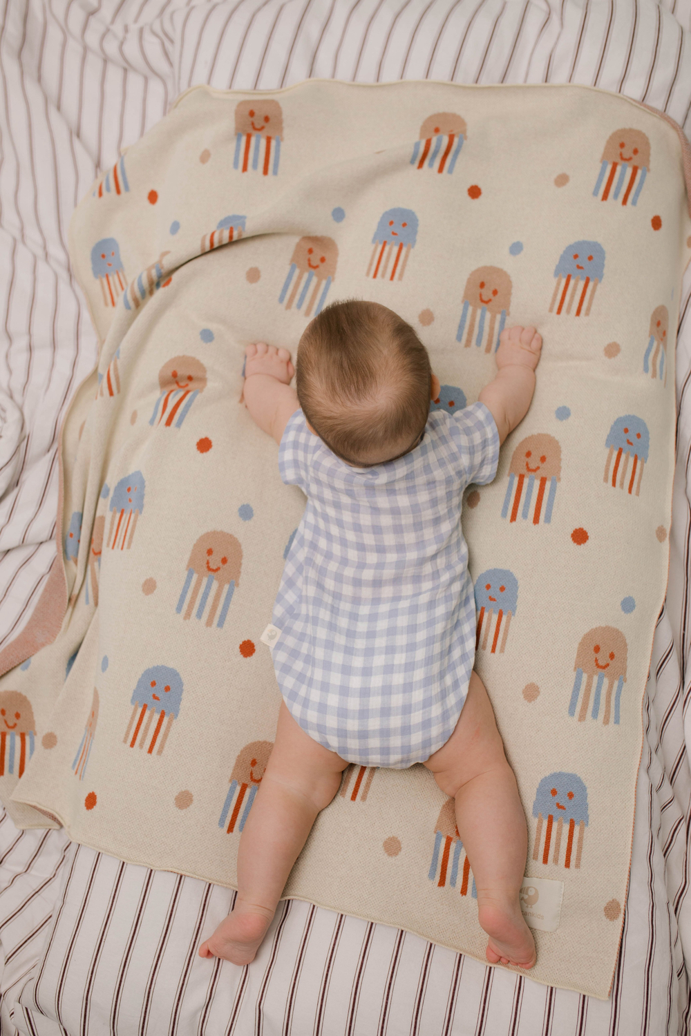 Боди из муслина, Клетка синяя