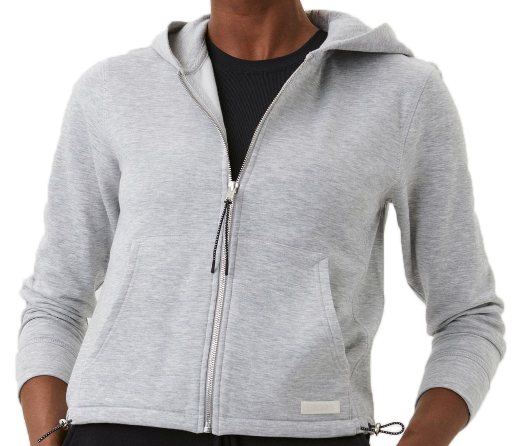 Женская Кофта теннисная Björn Borg Stockholm Soft Hood - light grey melange