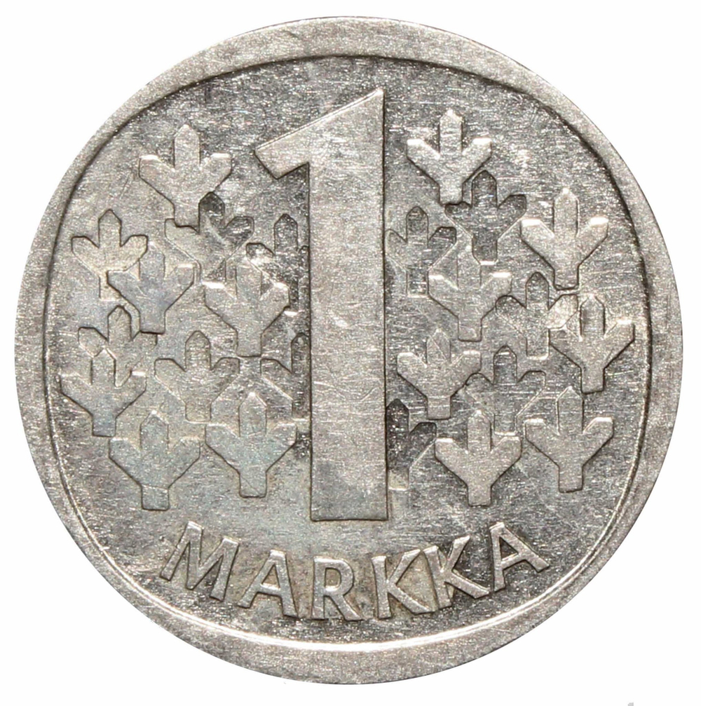 1 марка 1966. Финляндия VF-XF. Серебро