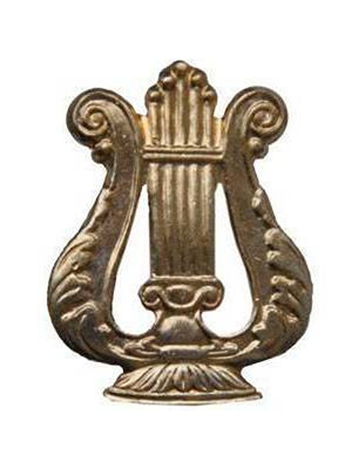 Эмблема петличная Лира металл золото