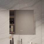 Зеркало LED VLM-4F800GM-2 800х800 c сенсорным выключателем, антизапотевание, вороненая сталь