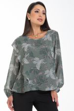 Блуза Красивая из шифона (олива) Diolche (Акция)
