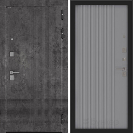 Входная металлическая дверь Бункер BN-08 Марморино темный / Хомс серый cофт рельеф