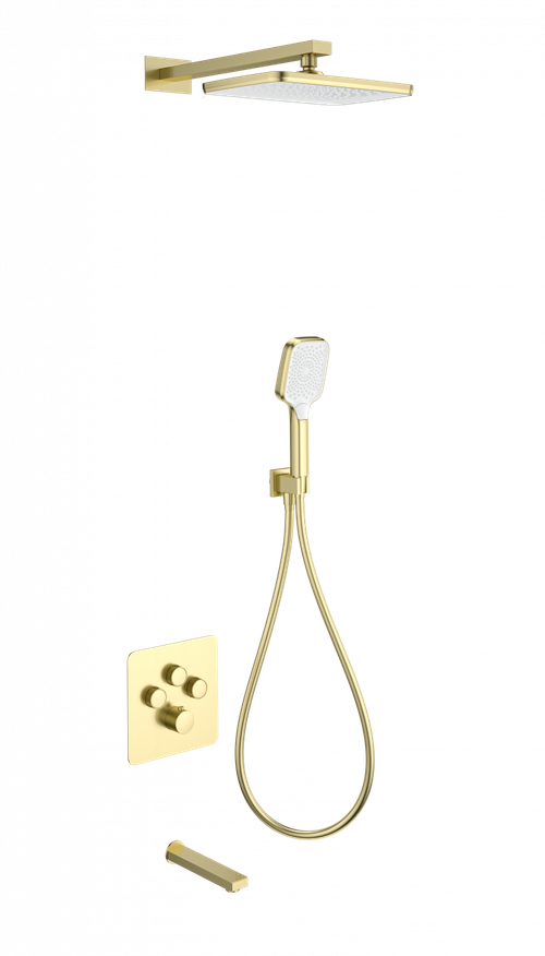 Душевая система с термостатом встраиваемая WONZON & WOGHAND, Брашированное золото (WW-B4005-BG)