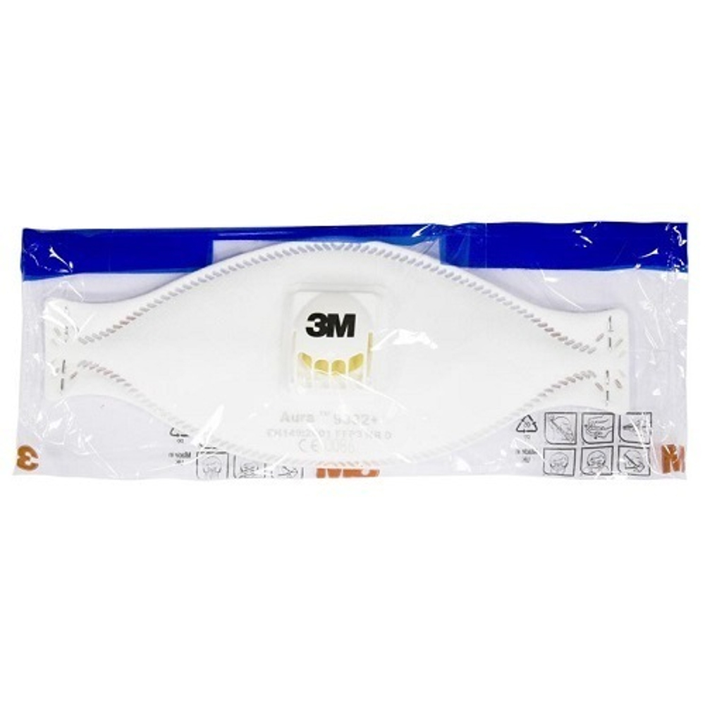 Полумаска противоаэрозольная фильтрующая класс защиты FFP3 NR D, с клапаном выдоха, 3M™ Aura™ 9332+