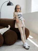 Летний костюм для девочки с лосинами