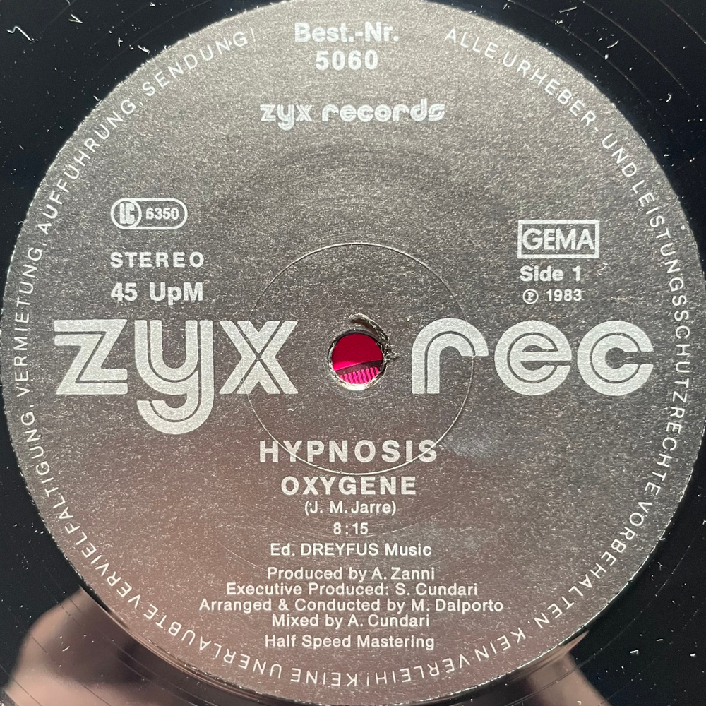 Hypnosis ‎– Oxygene / Bormaz (Германия 1983г.) 12", 45 RPM