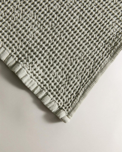 Zara Home - Мини вафельное банное полотенце, зеленый, 50х90 см