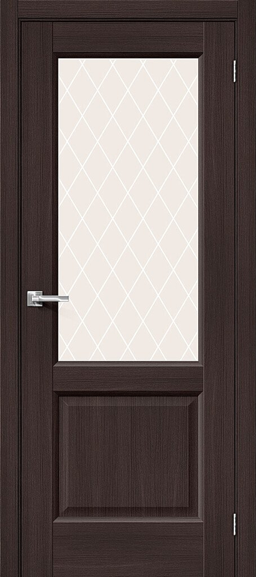 Дверь Неоклассик-33 / Цвет Wenge Melinga / Стекло White Сrystal / Двери Браво
