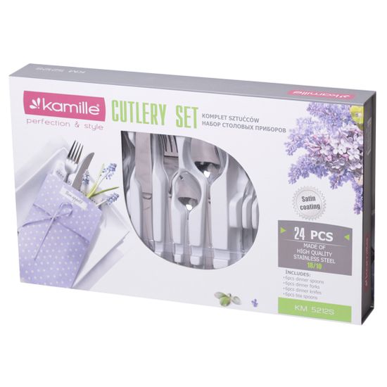 Набор столовых приборов 24 предмета Kamille KM-5212S из нержавеющей стали