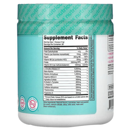 Women, Pre-Workout Complex With Vitamin B12 & Folate, Fruit Punch, 11.6 oz (330 g)