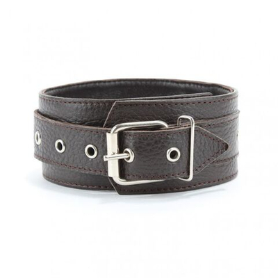 Коричневый широкий ошейник из мягкой кожи (Цвет: коричневый)