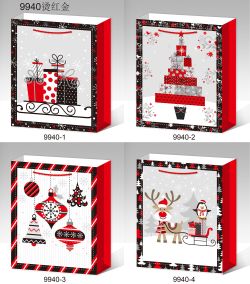 GAEM Пакет подарочный (бумага 210г/м2, блок 12шт), L26 W10 H32 см, 4в.