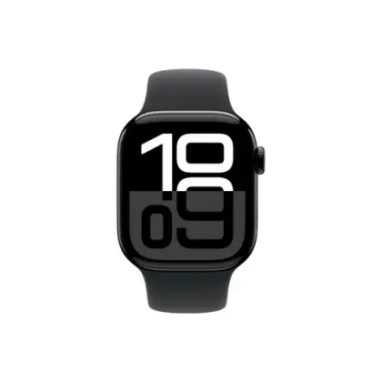 Apple Watch Series 10, 46 мм, алюминий цвета «чёрный глянец», спортивный ремешок чёрного цвета
