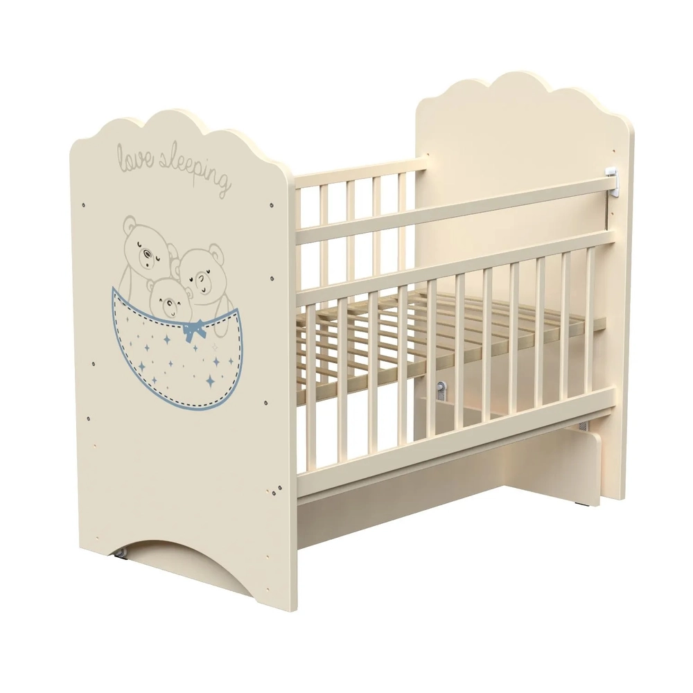 Детская кроватка ВДК Love Sleeping (слоновая кость) маятник поперечный
