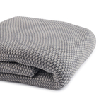 Плед из стираного хлопка серого цвета из коллекции essential, 130х180 см