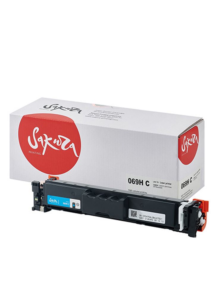 Kартридж Sakura, аналог Сanon 069HC (5097C002) для LBP673Cdw/MF750C, голубой, без счетчика