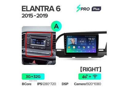 Магнитола Teyes SPRO Plus 3-32 Hyundai Elantra 6 (правый руль) 2015 — 2019 9.0" (A)