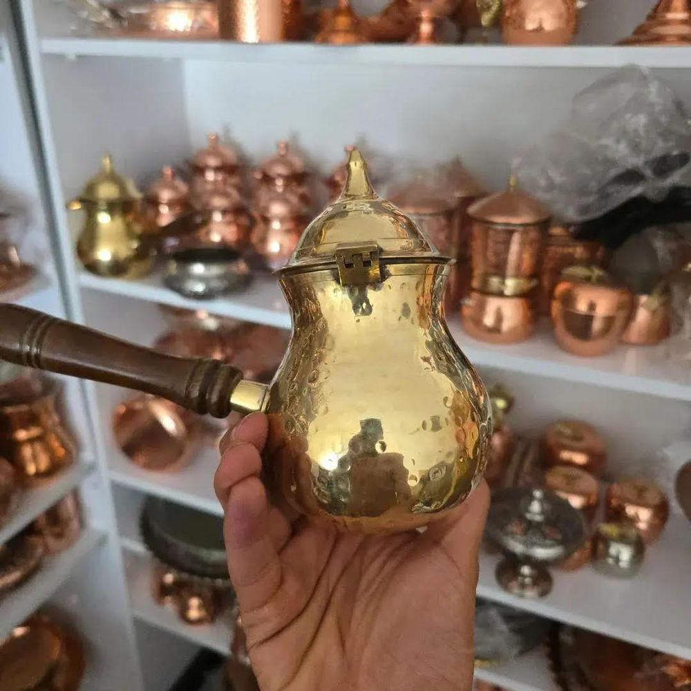 Турка латунная с крышкой