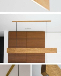 Продолговатые деревянные люстры в двух оттенках