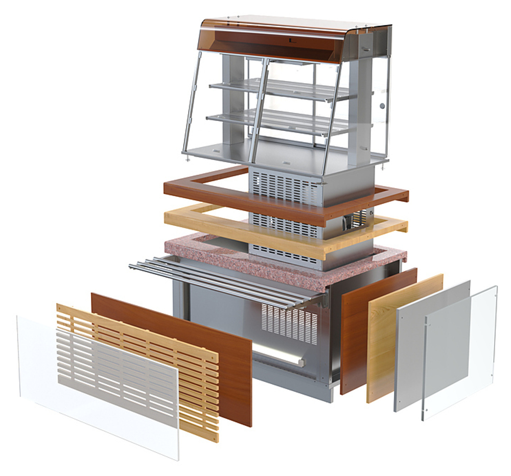 Витрина холодильная ATESY Регата ХВ-1200-1370-02