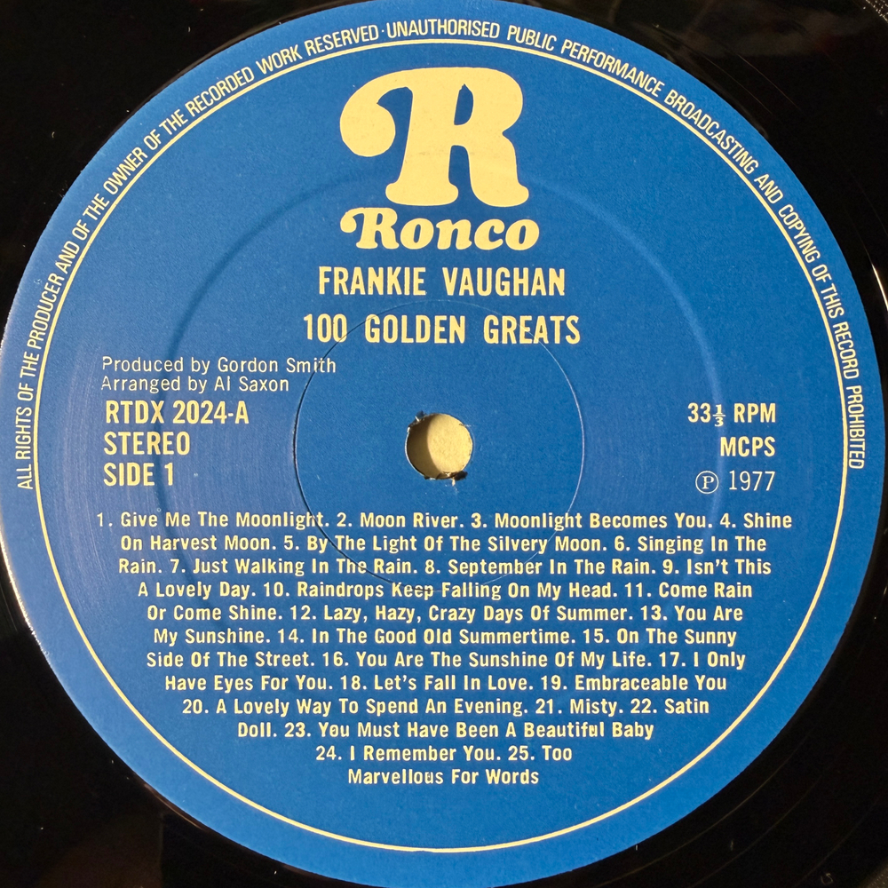 Frankie Vaughan ‎– 100 Golden Greats 2LP (Англия 1977г.) Т