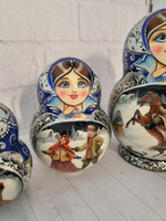 Матрешка 16см "Русская зима" 7 мест