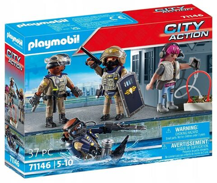 Конструктор Playmobil City Action Набор фигурок специального подразделения с дайвером и злодеем 71146