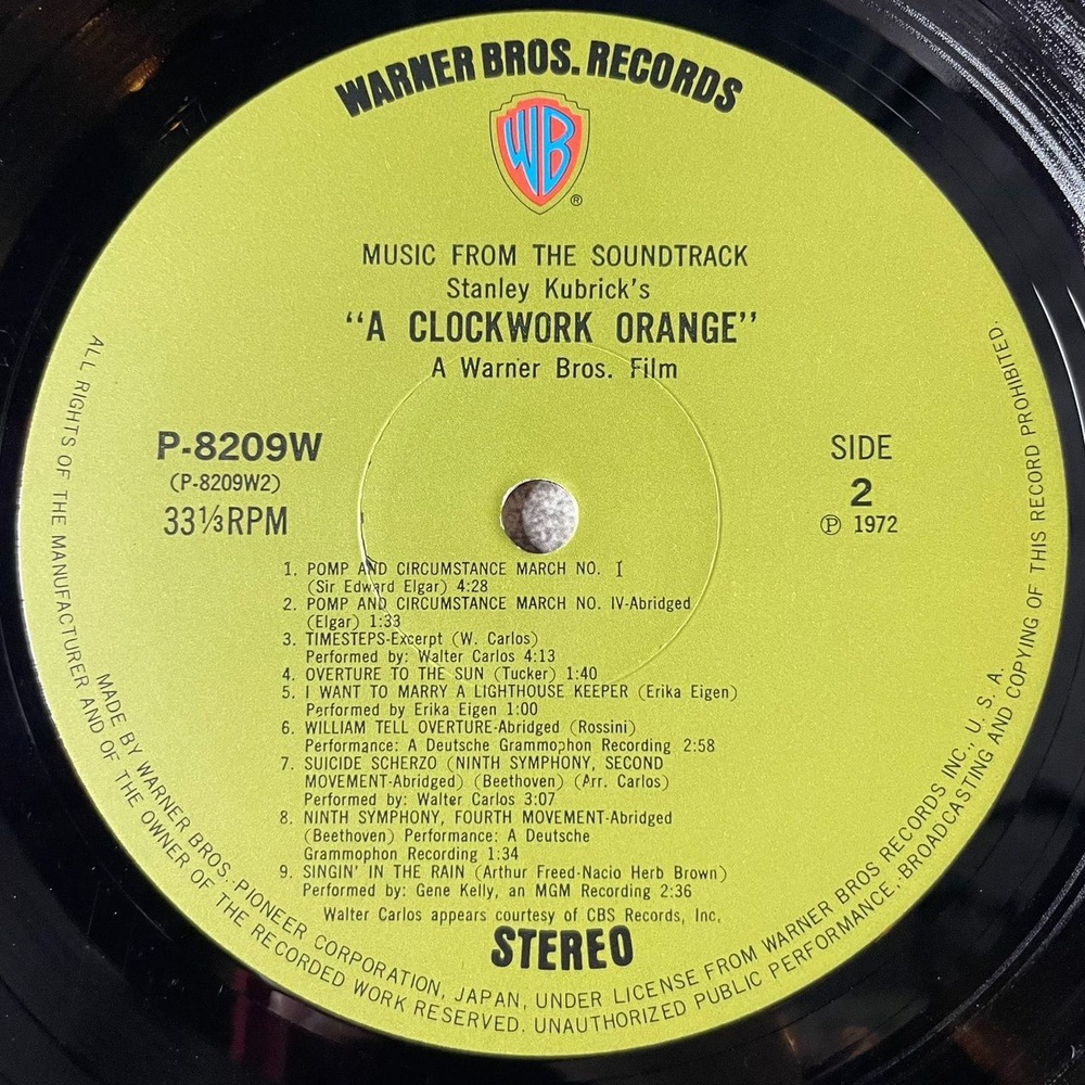 Винтажная виниловая пластинка LP Stanley Kubrick's Clockwork Orange Заводной Апельсин Soundtrack (Japan 1975) (Obi) Overture To The Sun