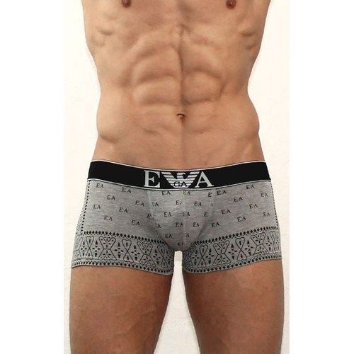 Мужские трусы хипсы серые с черным принтом Emporio Armani Eagle Grey