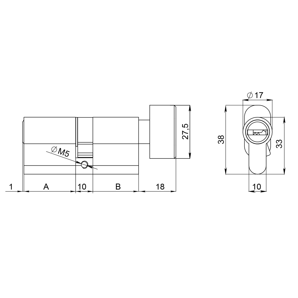 Цилиндровый механизм(200 ZM/80) 2000ZM Knob 80 (40+10+30) BL-24 черный 5Key с вертушкой