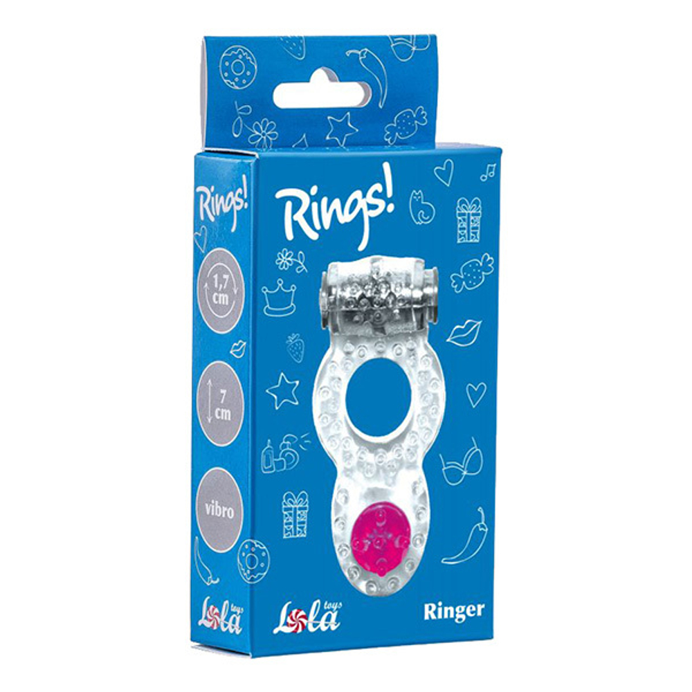 Прозрачное эрекционное кольцо 1,7см с вибрацией Lola Games Rings Ringer 0114-70Lola