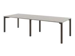 Стол переговоров 2800х1000х750 на 10 человек D-102 Бетон Чефалу светлый/Трюфель