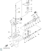 Вертикальный вал редуктора Yamaha F9.9/F15