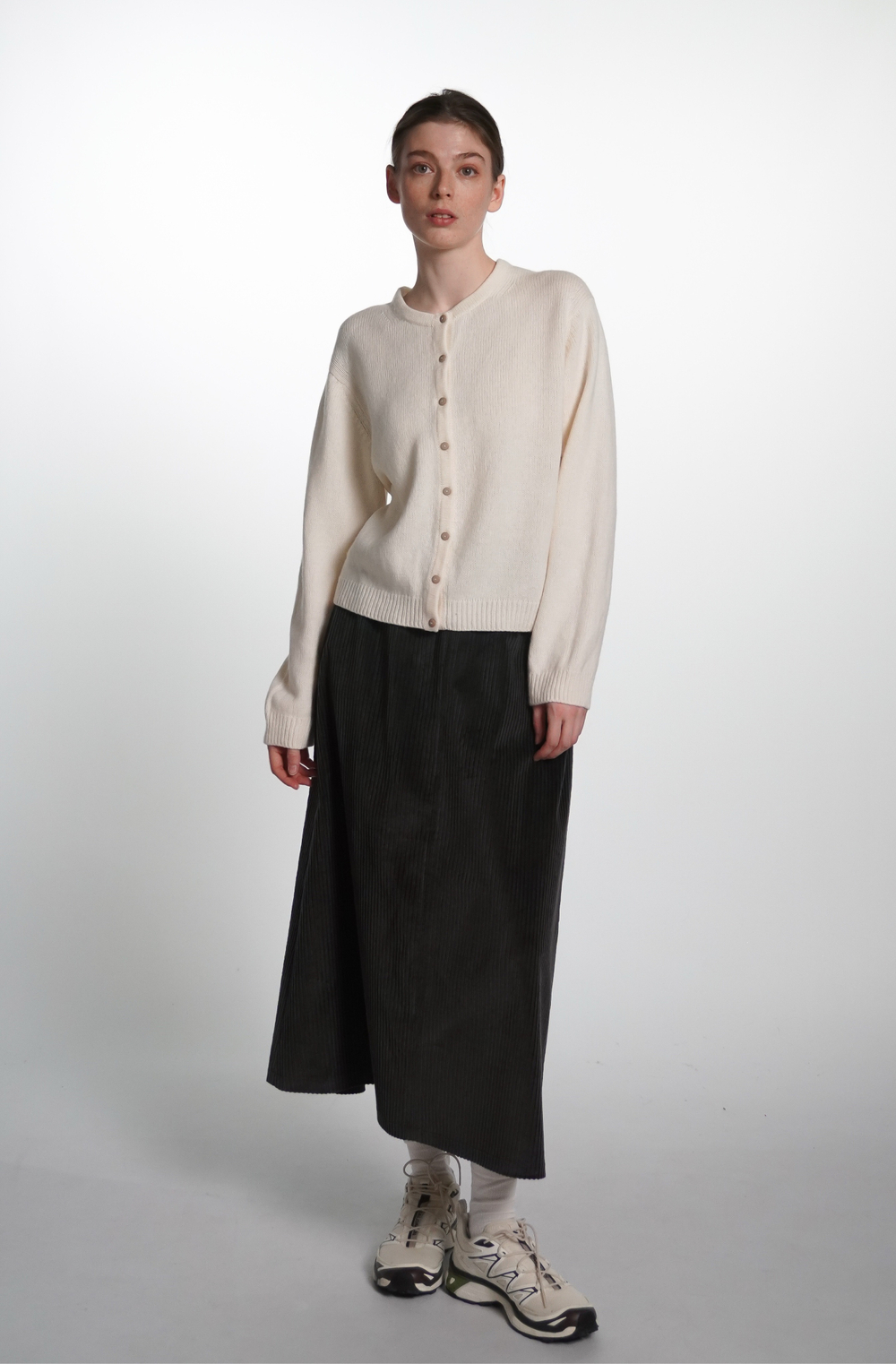 Кардиган из кашемира с мериносом молочного цвета