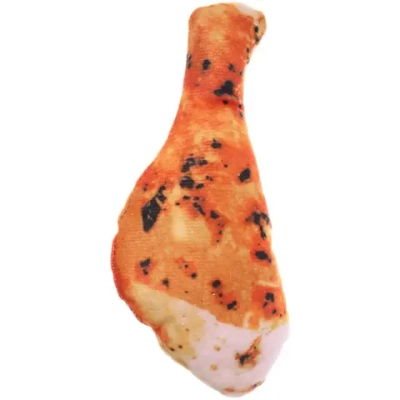 Игрушка для щенков, собак мелких и средних пород «Куриная ножка», с пищалкой, 15*11см (лейбл)