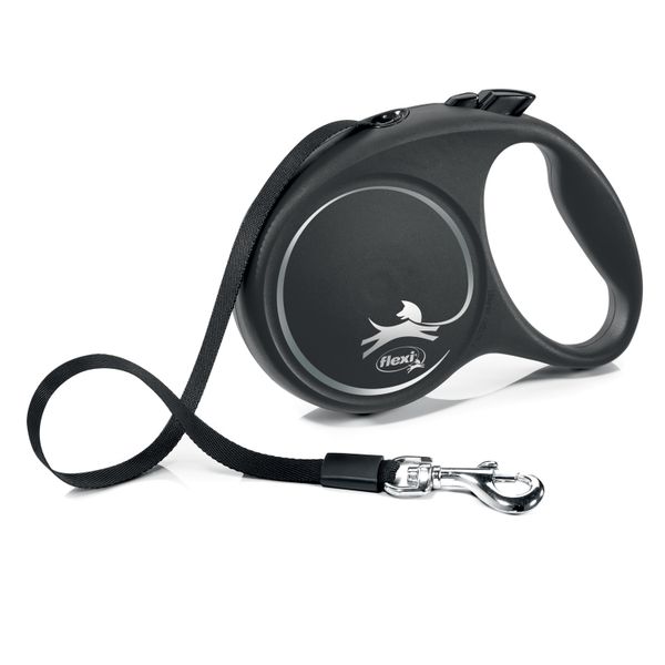 Рулетка flexi Black Design L (до 50 кг) 5 м лента черный/серебро