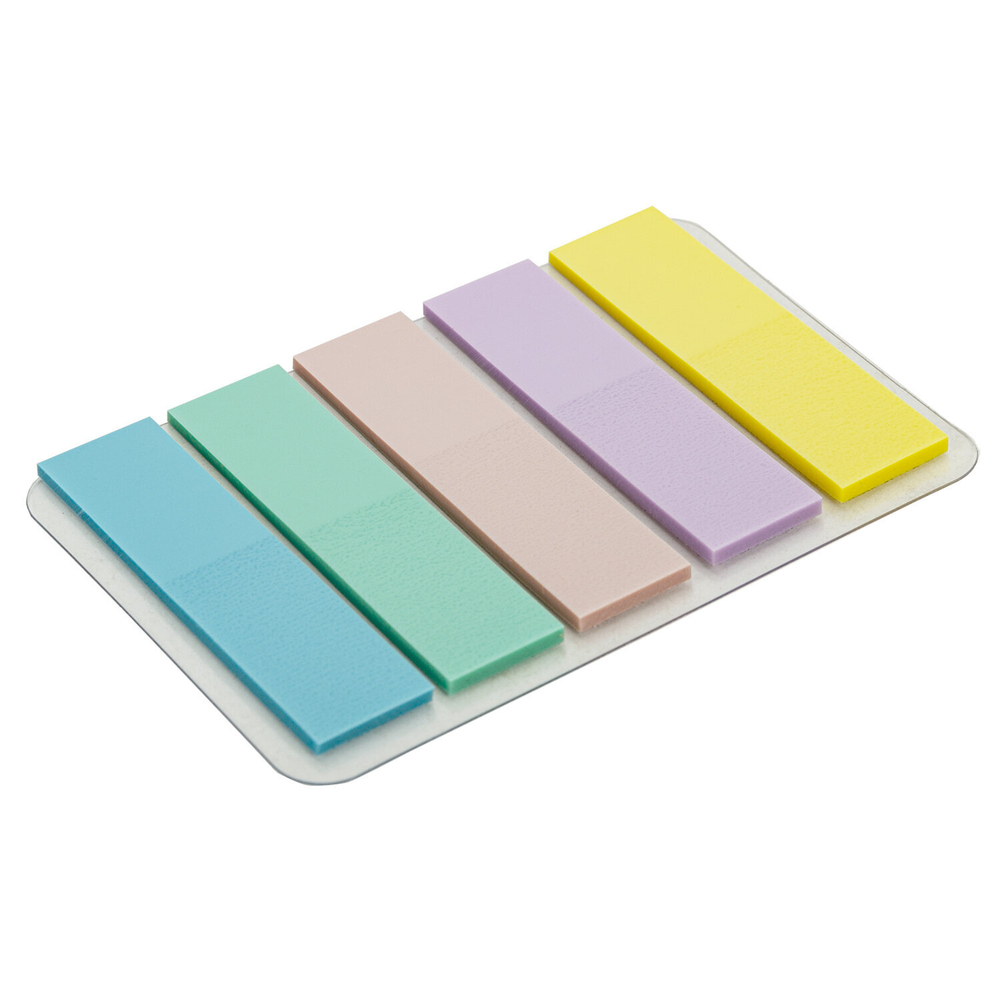 Закладки клейкие пастельные BRAUBERG MACAROON 45×12 мм, 100 штук (5 цветов х 20 листов), 115212