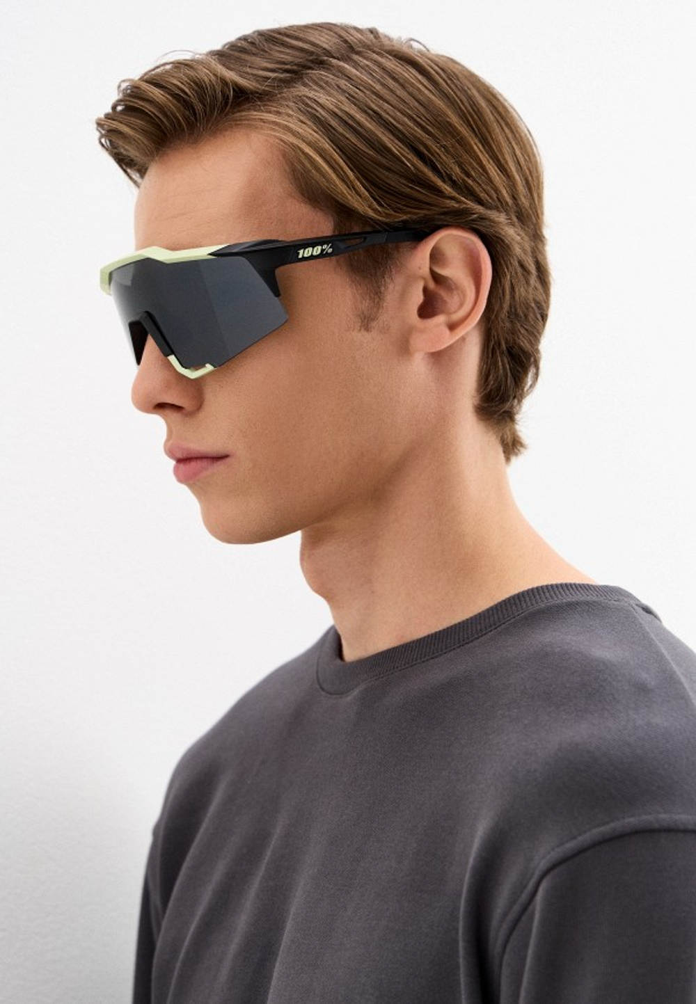 Спортивные очки с диоптриями 100% Speedcraft / Soft Tact Glow / Black Mirror Lens OS