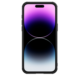 Чехол с вставками из кожи от Nillkin для iPhone 15 Pro Max, с откидной металлической крышкой для камеры, серия CamShield Prop Leather Case