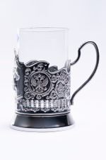 Подарочный набор «Подстаканник с символикой ГПС»(2 предмета, металл/стекло)