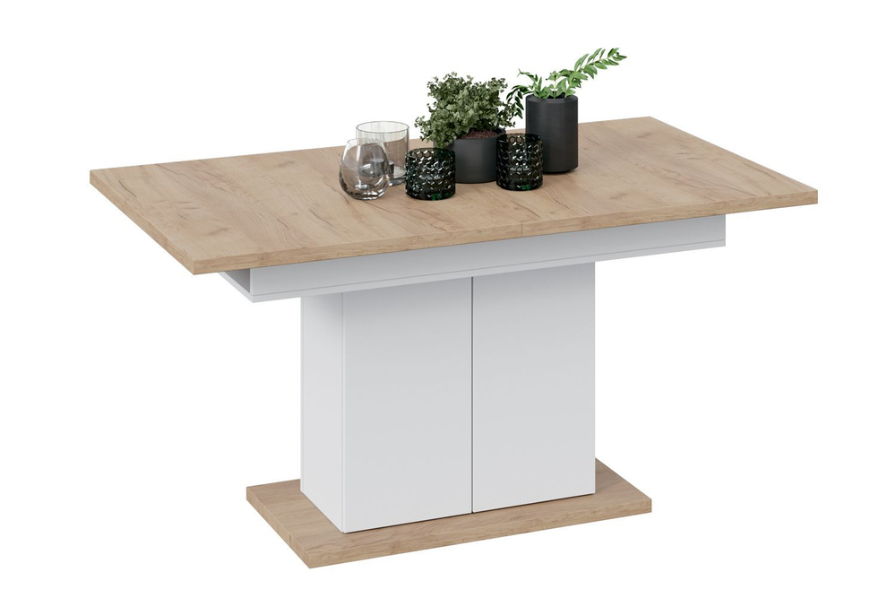 Стол кухонный обеденный раздвижной Белый, Дюна_32, 85х150,4х77 см